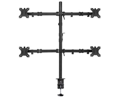 Ewent EW1514 Soporte de Mesa con Brazo Articulado para 4 Monitores de 10\"-32\" - Giratorio - Gestion de Cables - Peso Max 8kg - VESA 100x100mm
