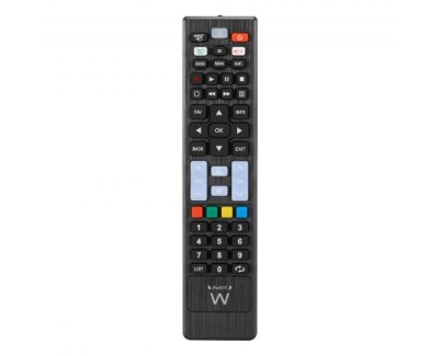 Ewent EW1577 Mando Universal para Lg, Samsung, Sony, Hisense y TCL - Preconfigurado - Botones NetTV y Smart Video - Color Negro