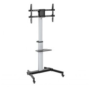 Ewent EW1583 Soporte de Suelo para TV de 37 a 86\" - Bandeja Multiusos - Peso Max. 50kg - Altura, Inclinacion y Rotacion Ajustables - Ruedas - Color Gris