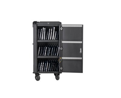 Ewent EW1702 Armario de Carga - 30 Dispositivos - Sistema de Carga Inteligente - USB-C PD 65W -  Color Negro