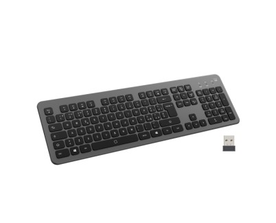 Ewent EW3296 Teclado Inalambrico Multiconexion - 3 Conexiones Simultaneas - 1xWireless 2.4GHz, 2xBluetooth 5.0 - Color Negro