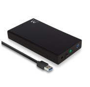 Ewent EW7056 Caja Externa para Disco Duro SATA de 3.5\" -sin Tornillos - USB 3.2 - Cable 80cm - Color Negro