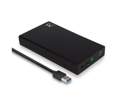 Ewent EW7056 Caja Externa para Disco Duro SATA de 3.5\" -sin Tornillos - USB 3.2 - Cable 80cm - Color Negro