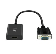 Ewent EW9866 Convertidor VGA a HDMI con Audio - Resolucion Maxima de 1920 x 1200 pixeles - No Drivers - Color Negro
