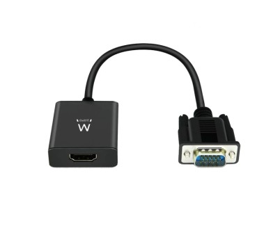 Ewent EW9866 Convertidor VGA a HDMI con Audio - Resolucion Maxima de 1920 x 1200 pixeles - No Drivers - Color Negro