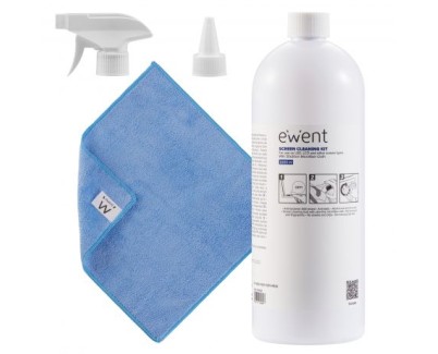 Ewent Kit Spray Limpiador Pantallas 1000ml + Pa&ntilde;o Microfibra