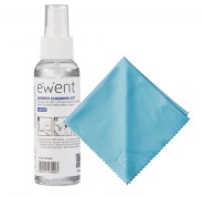 Ewent Kit Spray Limpiador Pantallas 100ml + Paño Microfibra