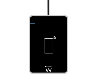 Ewent Lectores de Tarjetas Inteligentes DNIe y NFC - Cable de 0.6m - Sin Contacto - Color Negro
