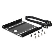 Ewent Pack Adaptador de Montaje para Disco Duro HDD/SSD de 2.5\" en Ranura de 3.5\" - Incluye Cable SATA de 50cm - Metal Resistente - Incluye Tornillos - Color Negro