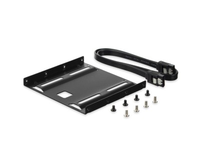 Ewent Pack Adaptador de Montaje para Disco Duro HDD/SSD de 2.5\" en Ranura de 3.5\" - Incluye Cable SATA de 50cm - Metal Resistente - Incluye Tornillos - Color Negro
