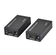 Ewent Pack Extensor HDMI por Cable UTP - hasta 60 Metros - Resolucion 1080P con Cable Cat6 - Color Negro