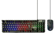 Ewent Pack Teclado + Raton Gaming - Iluminacion RGB - Disposicion Italiana QWERTY IT - 3600dpi - 12 Teclas Multimedia - Cable de 1.5m - Color Negro