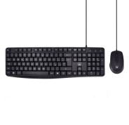 Ewent Pack Teclado + Raton para Oficina - Teclas Silenciosas de Perfil Bajo - 1000dpi - Disposicion Italiana QWERTY IT - Cable de 1.35m - Teclas Silenciosas de Perfil Bajo - Color Negro