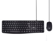 Ewent Pack Teclado + Raton para Oficina - Teclas Silenciosas de Perfil Bajo - 1000dpi - Disposicion Portuguesa QWERTY PT - Cable de 1.35m - Teclas Silenciosas de Perfil Bajo - Color Negro