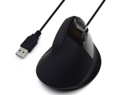 Ewent Raton Ergonomico Vertical USB 1800dpi - 5 Botones - Uso Diestro - Cable de 1.23m - Color Negro
