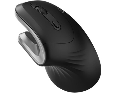 Ewent Raton Inalambrico - Ergonomico - Agarre Vertical - 1000dpi - USB-A 2.4Ghz - 3 Botones - Color Negro/Gris