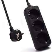 Ewent Regleta de Energia 3 Enchufes - 16A Enchufe Schuko - Color Negro