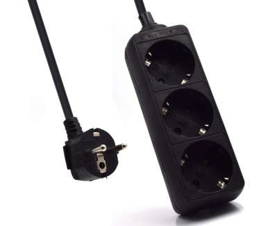 Ewent Regleta de Energia 3 Enchufes - 16A Enchufe Schuko - Color Negro