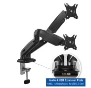 Ewent Soporte de Escritorio para 2 Monitores de 13-34\" - VESA Maximo 100x100 - hasta 9 kg - Color Negro