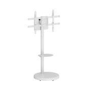 Ewent Soporte de Suelo para TV hasta 86\" - Bandeja Auxiliar - Altura Ajustable - Gestion de Cables - VESA Maximo 600x400 - Peso Maximo 50kg - Ruedas para Desplazamiento - 500x500x1340mm - Color Blanco