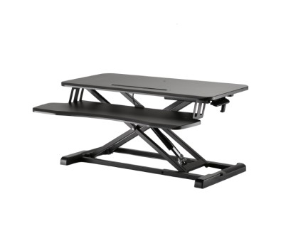 Ewent Soporte Elevador para Monitor - Amplia Superficie de 80x40cm - Altura Ajustable - Resorte de Gas - Bandeja para Teclado - Peso Maximo 15kg - Portatil - 800x615x110mm - Color Negro