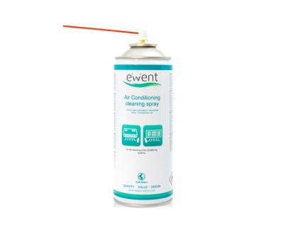 Ewent Spray de Limpieza para Aire Acondicionado - Aerosol de Espuma Activa - Neutraliza Olores - Color Transparente