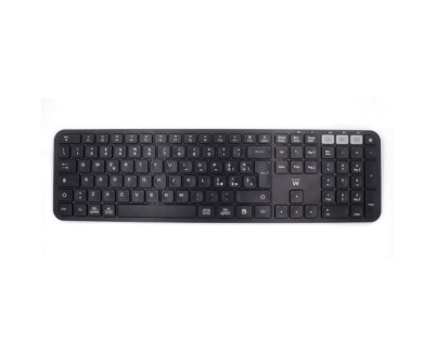 Ewent Teclado Inalambrico - Modo Ahorro de Energia - Disposicion Italiana QWERTY IT - 1x Bateria AAA (Incluida) - Alcance hasta 10m - Color Negro