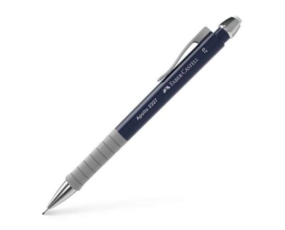 Faber-Castell Apollo Portaminas - Trazo 0.7mm - Agarre Ergonomico - Goma de Borra Integrada - Cuerpo Color Azul Oscuro