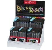 Faber-Castell Black Edition Expositor con 36 Estuches Surtidos de Lapices de Colores - Mina Supersuave - Madera Negra - Ideales para Dibujo sobre Papel Claro, Oscuro y de Colores - Colores Surtidos