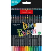 Faber-Castell Black Edition Pack de 36 Lapices de Colores - Mina Supersuave - Madera Negra - Ideales para Dibujo sobre Papel Claro, Oscuro y de Colores - Colores Surtidos