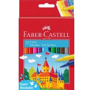 Faber-Castell Castle Pack de 12 Rotuladores - Tinta con Base de Agua Lavable - Colores Surtidos