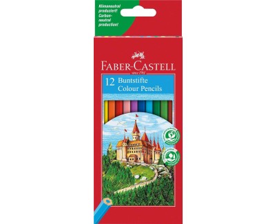 Faber-Castell Classic Colour Pack de 12 Lapices de Colores Hexagonales - Resistencia a la Rotura - Colores Surtidos