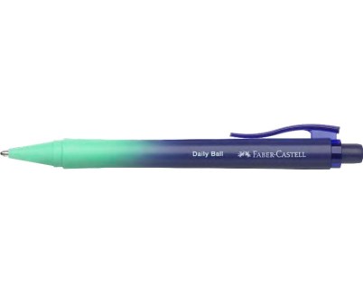 Faber-Castell Daily Ball Flow Edition Buzzing Blue Boligrafo Retractil XB - Atractivo Dise&ntilde;o - Tinta Azul Indeleble - Color Azul/Turquesa Degradado
