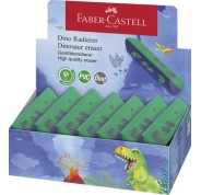 Faber-Castell Dinosaurio Goma de Borrar sin PVC - Forma Triangular Ergonomica - Sin Residuos - Borrado Limpio y Facil