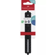 Faber-Castell Dots Regla Recta 15cm - Panel para Nombre - Escalas para Zurdos y Diestros - Color Negro