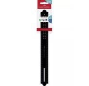 Faber-Castell Dots Regla Recta 30cm - Panel para Nombre - Escalas para Zurdos y Diestros - Color Negro