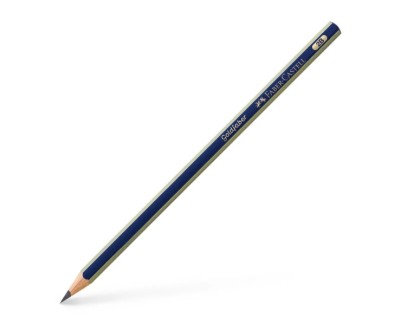 Faber-Castell Goldfaber 1221 Lapiz de Grafito 2B - Alta Calidad - Resistente a la Rotura - Cuerpo en Azul y Rayas Doradas