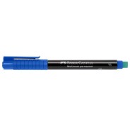 Faber-Castell Multimark Rotulador Permanente - Ancho de Trazo 0.6mm - Goma de Borrar Integrada - Resistente a la Luz y al Agua - Color Azul