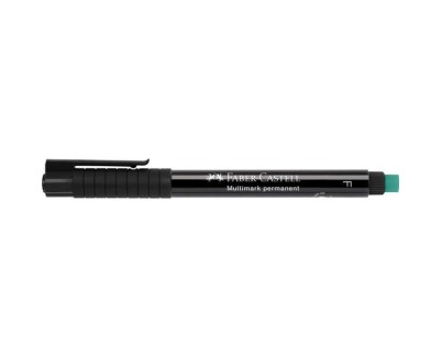 Faber-Castell Multimark Rotulador Permanente - Ancho de Trazo 0.6mm - Goma de Borrar Integrada - Resistente a la Luz y al Agua - Color Negro