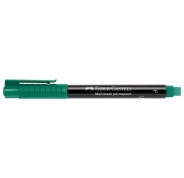 Faber-Castell Multimark Rotulador Permanente - Ancho de Trazo 0.6mm - Goma de Borrar Integrada - Resistente a la Luz y al Agua - Color Verde