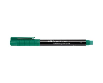 Faber-Castell Multimark Rotulador Permanente - Ancho de Trazo 0.6mm - Goma de Borrar Integrada - Resistente a la Luz y al Agua - Color Verde