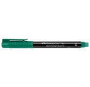 Faber-Castell Multimark Rotulador Permanente - Ancho de Trazo 1mm - Goma de Borrar Integrada - Resistente a la Luz y al Agua - Color Verde