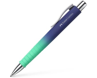 Faber-Castell Poly Ball Flow Edition Buzzing Blue Boligrafo Retractil XB - Forma Triangular Ergonomica - Suave al Tacto - Color Azul/Turquesa Degradado