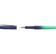 Faber-Castell Poly Ball Flow Edition Buzzing Blue Pluma Estilografica - Ancho del Plumin Medio - Suave al Tacto - Color Azul/Turquesa Degradado