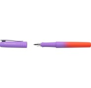 Faber-Castell Poly Ball Flow Edition Punchy Melon Pluma Estilografica - Ancho del Plumin Medio - Suave al Tacto - Color Lila/Rojo Degradado