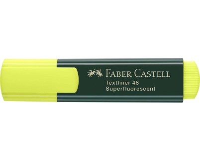 Faber-Castell Rotulador Marcador Fluorescente Textliner 48 - Punta Biselada - Trazo entre 1.2mm y 5mm - Tinta con Base de Agua - Color Amarillo
