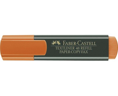 Faber-Castell Rotulador Marcador Fluorescente Textliner 48 - Punta Biselada - Trazo entre 1.2mm y 5mm - Tinta con Base de Agua - Color Naranja