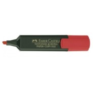 Faber-Castell Rotulador Marcador Fluorescente Textliner 48 - Punta Biselada - Trazo entre 1.2mm y 5mm - Tinta con Base de Agua - Color Rojo