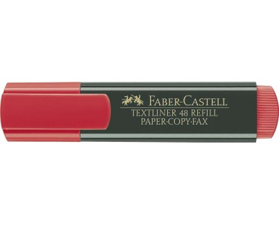 Faber-Castell Rotulador Marcador Fluorescente Textliner 48 - Punta Biselada - Trazo entre 1.2mm y 5mm - Tinta con Base de Agua - Color Rojo