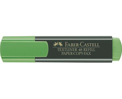Faber-Castell Rotulador Marcador Fluorescente Textliner 48 - Punta Biselada - Trazo entre 1.2mm y 5mm - Tinta con Base de Agua - Color Verde